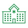 Icon of a hospital building.