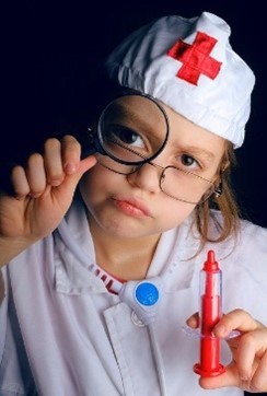 Child dressed as nurse