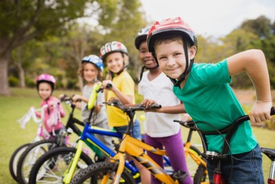 Children on bikes