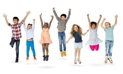 Children jumping in the air