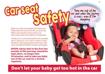 Car seat safety leaflet